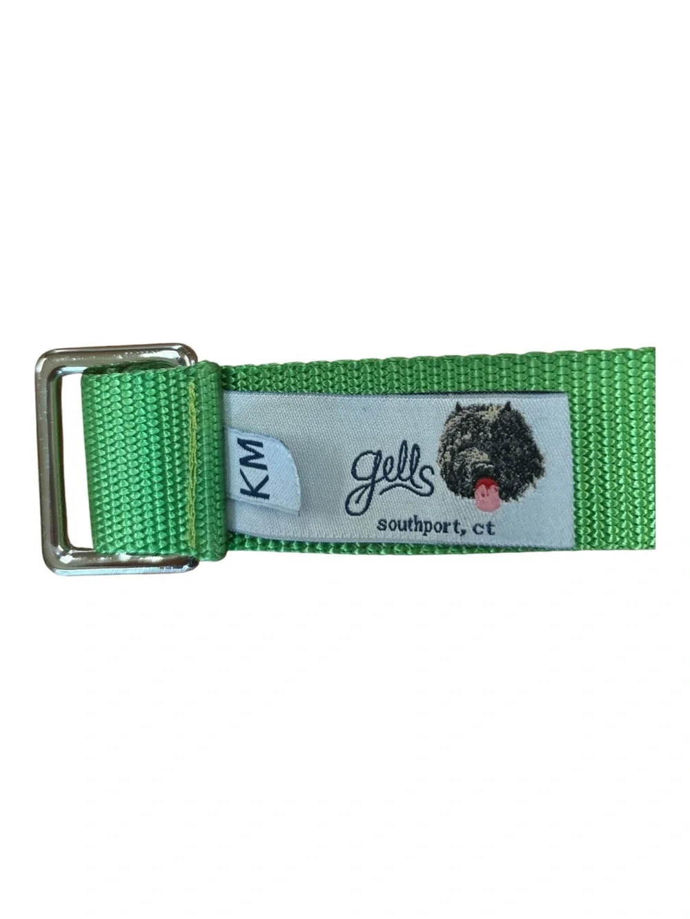 GELLS OF SOUTHPORT CT GIRLS BELT VIBRANT GREEN WITH PINK HEART 🩷 KIS LARGE